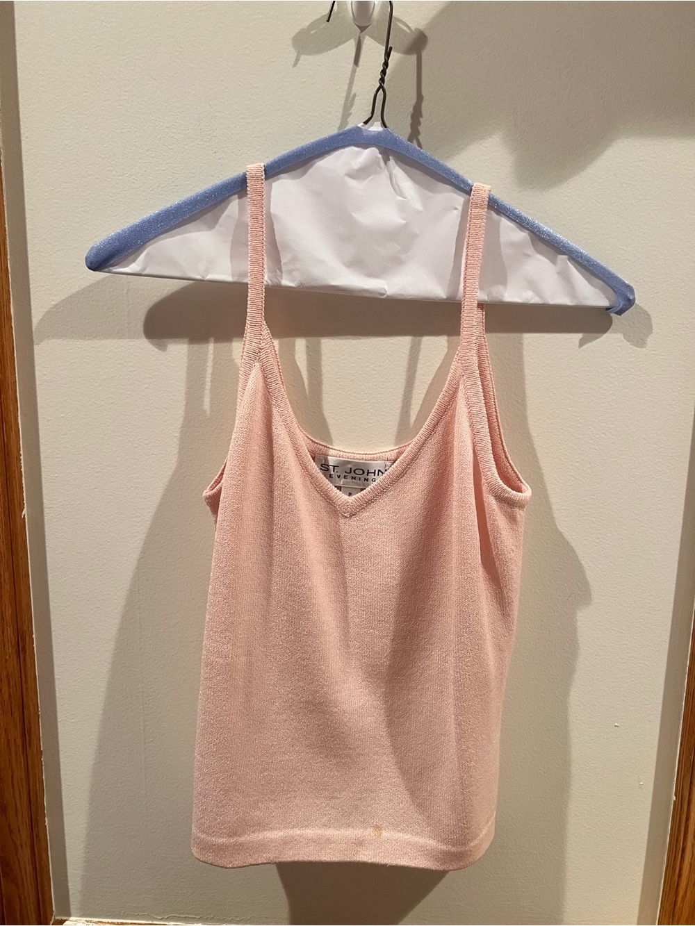 St. John - Evening - Pink V-Neck Knit Camisole